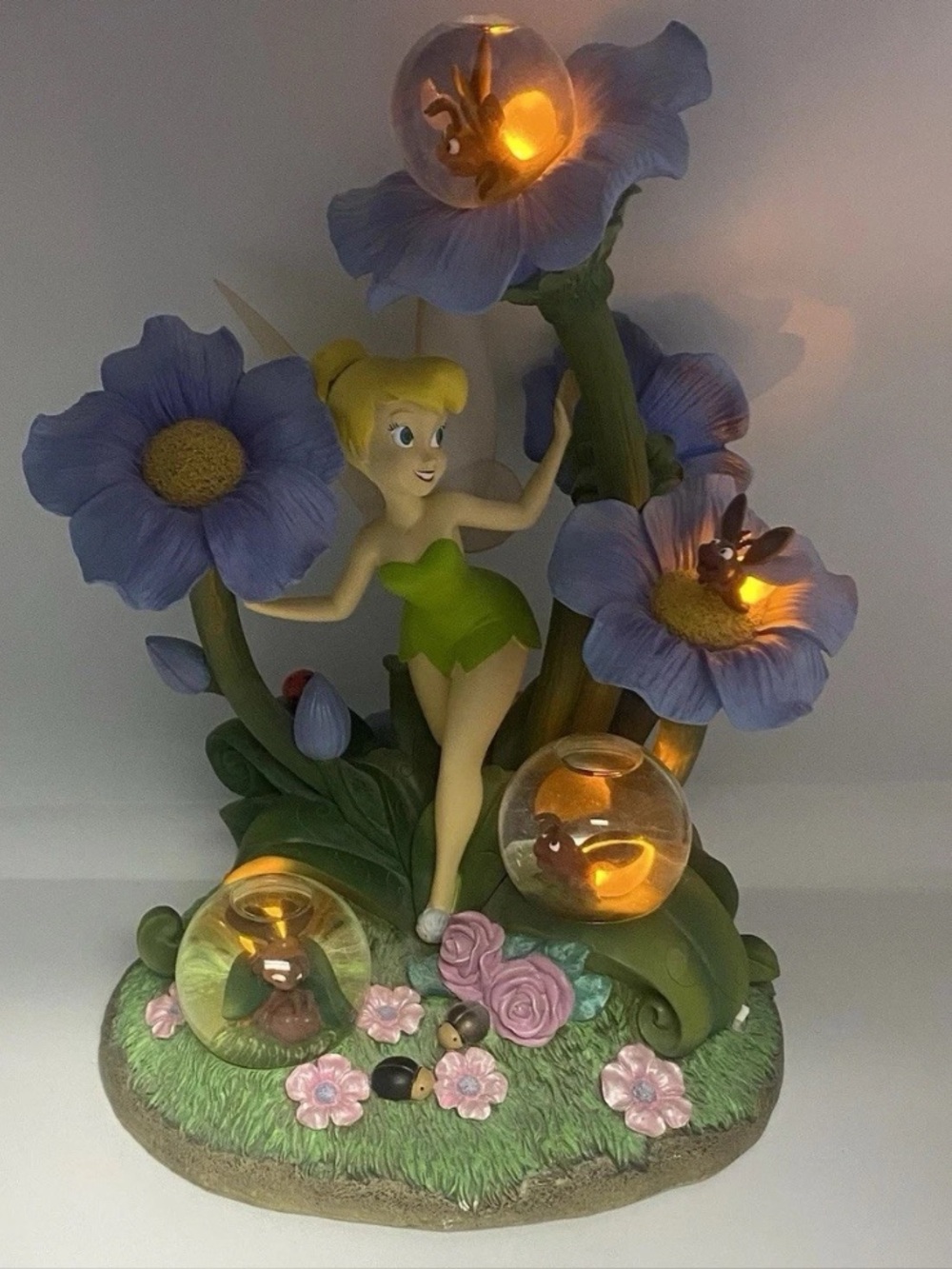 RARE Disney Tinker Bell snow globe with fireflies that light up